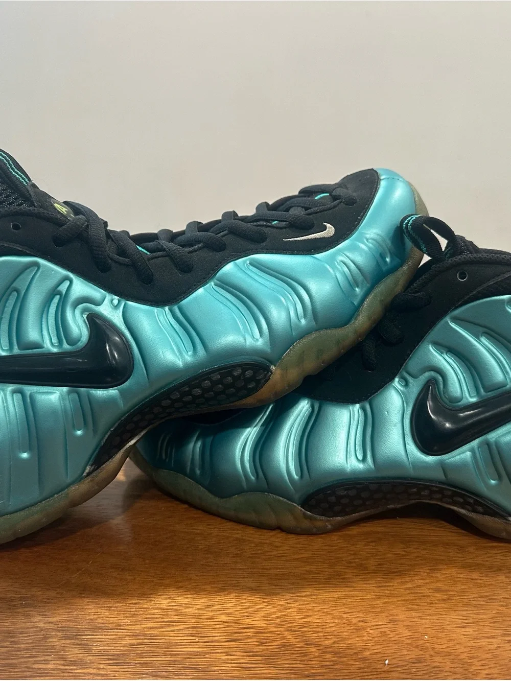 Nike Air Foamposite Pro Electric Blue Black 624041-410 US Men's Sz 10.5 2011 GUC